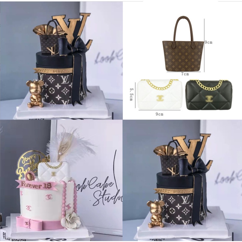 Louis Vuitton Mini Handbag Cupcake toppers - Decorated - CakesDecor