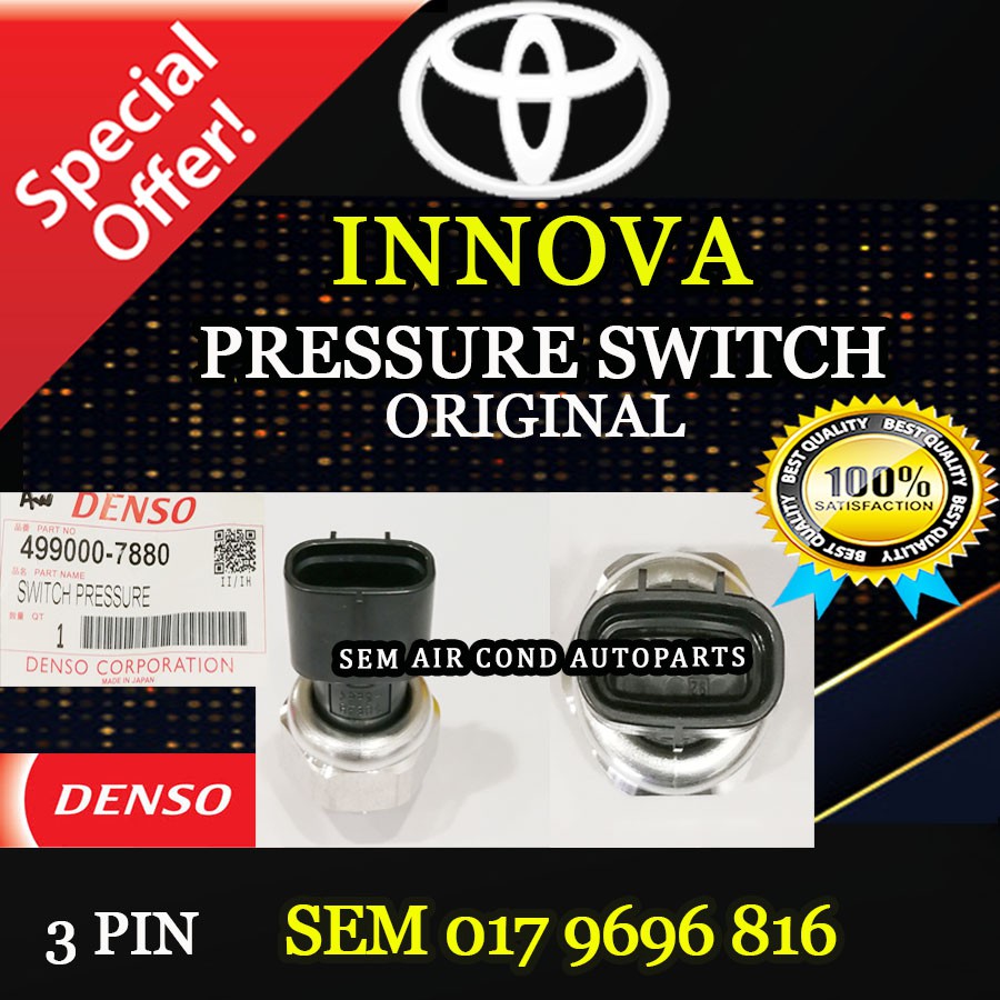 TOYOTA INNOVA DENSO ND 3 PIN PRESSURE SWITCH/ SUIS (CAR AIRCOND SYSTEM ...