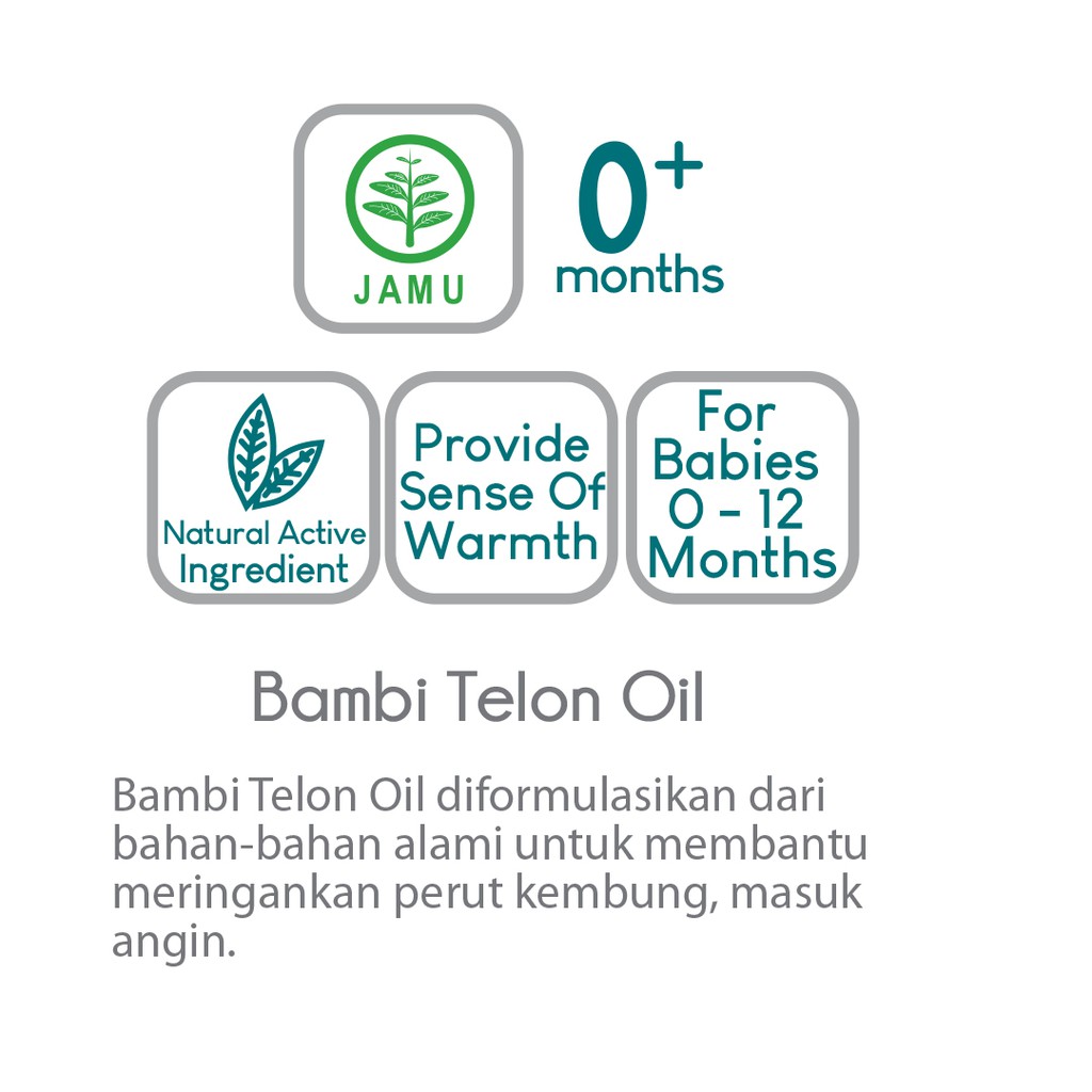 Bambi Baby Minyak Telon 60ml 0+ / Minyak Telon kulit Normal - Sensitif / Menghangatkan Tubuh, Meredakan gejala kembung pada anak - Gambar 4