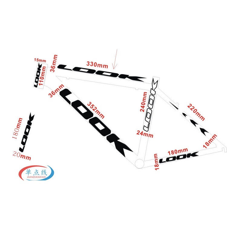 LOOK Bicycle Sticker Bicycle Frame Sticker High Quality Vinyl Die Cut
