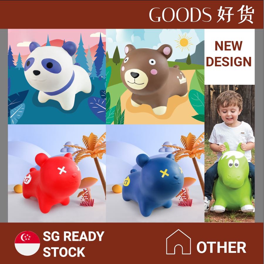 Inflatable Bouncing Toy Animal Hopper Bouncer Kids Jumping Bounce Toys ...