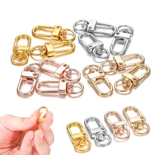 10Pcs Metal Swivel Lobster Clasp Snap Hook Heart Shape Keychain Jewelry  Findings (Golden)