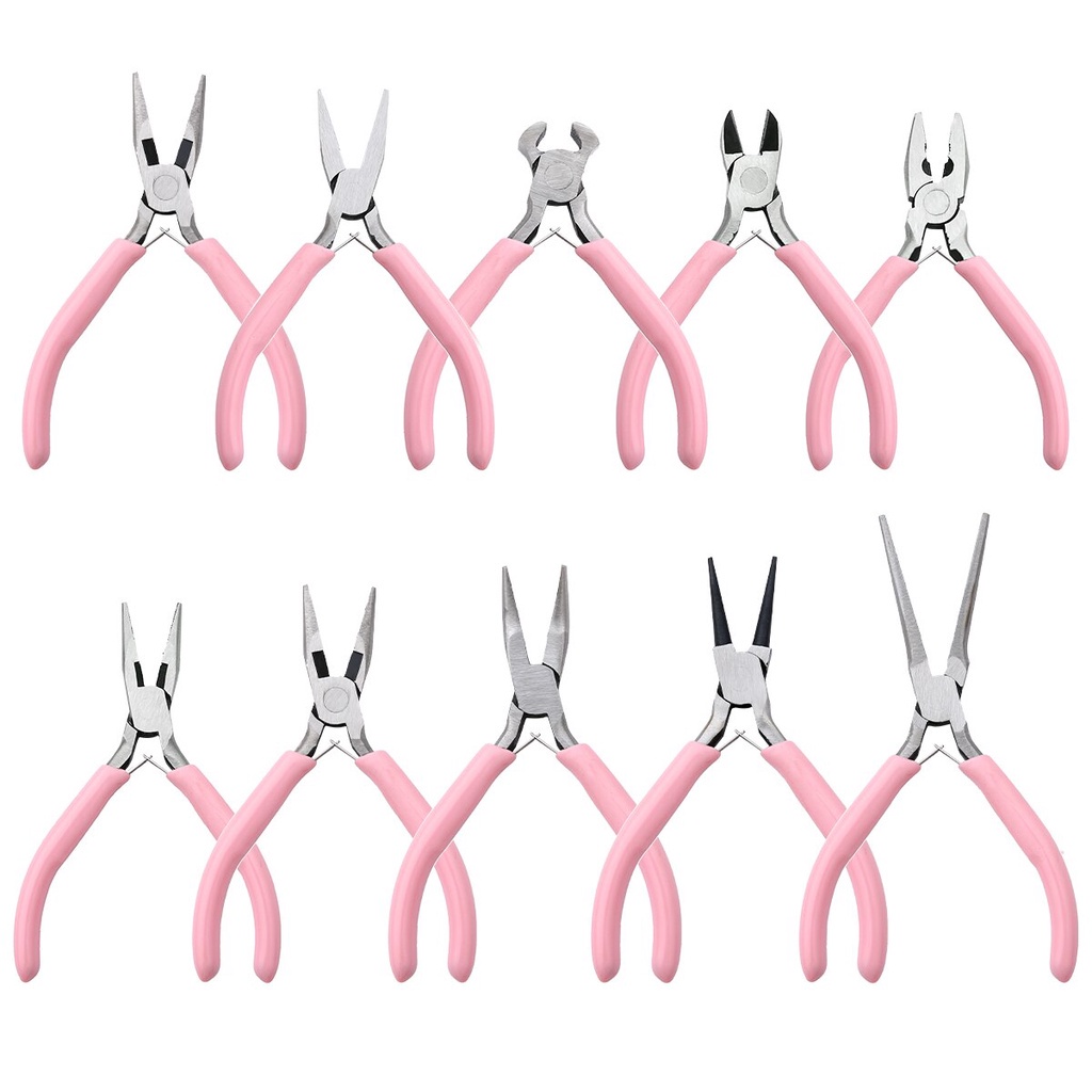9Styles Mini Pliers Diagonal Pliers Round Bent Needle Nose Cutter