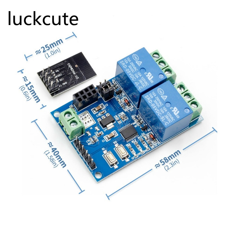 5V ESP8266 ESP-01S 2 Channel WiFi Relay Module For IOT Smart Home Phone APP Controller(With ESP-01)