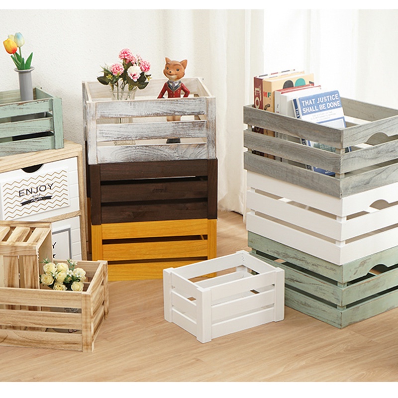 Retro Wooden Box To Make Old Wooden Crate Clothes Storage Box Window