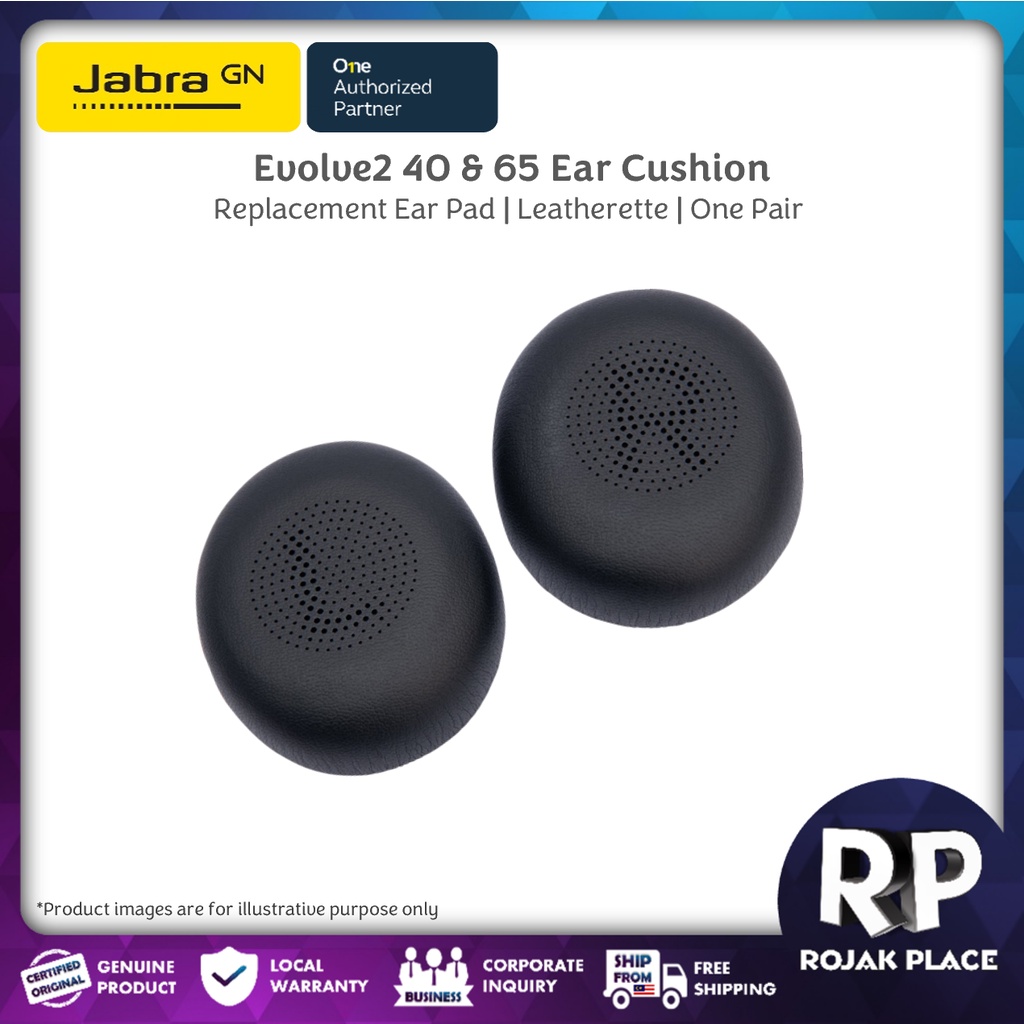Jabra Evolve2 Headset Ear Cushions for Evolve2 40 & 65 Leatherette Foam