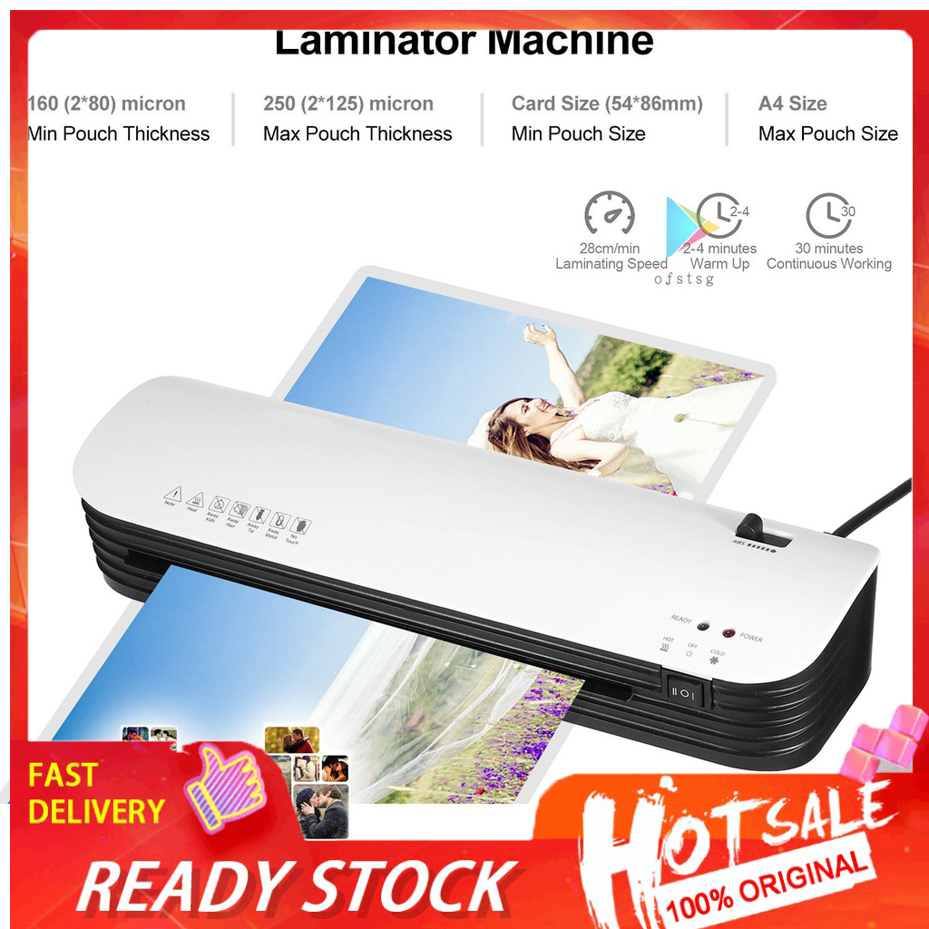 Sl299 Laminator Machine Set A4 Size Hot And Cold Lamination 2 Roller