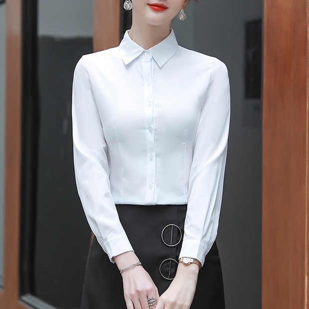 45-130kg/M-8XL/2Colors】Women Plus Size Long Sleeve White Office