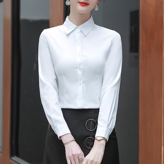  Korean Fashion Tops Blouse, Long Sleeve, Elegant, Body Cover,  Neck Ruffle, Collar, Solid, White, Ruffle, Feminine, Casual, Daily, Autumn,  Spring, Satin, Cute, Long Sleeve Shirt, Business Office, Formal, Slimming  Tops, gray 