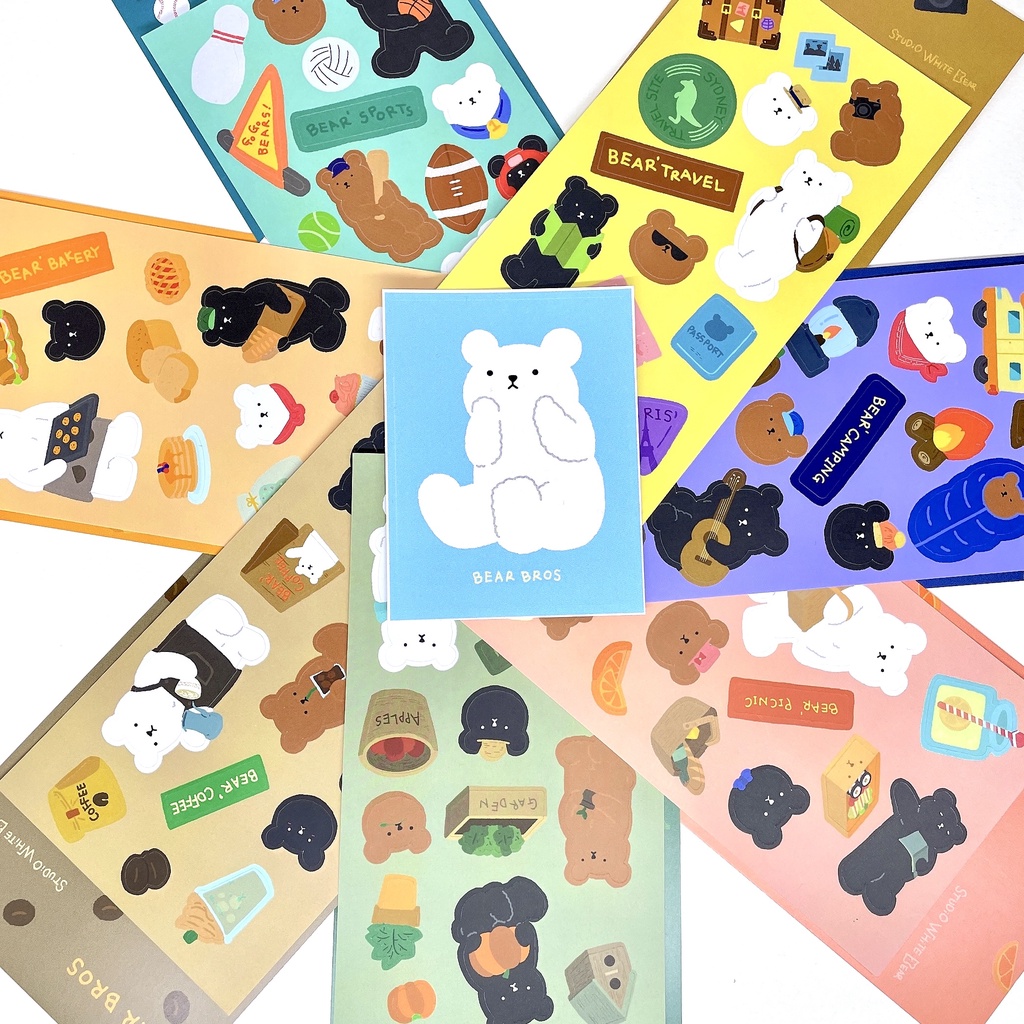 [Bear Bros] Cute Korean Design Sticker Bundle (7 different designs ...