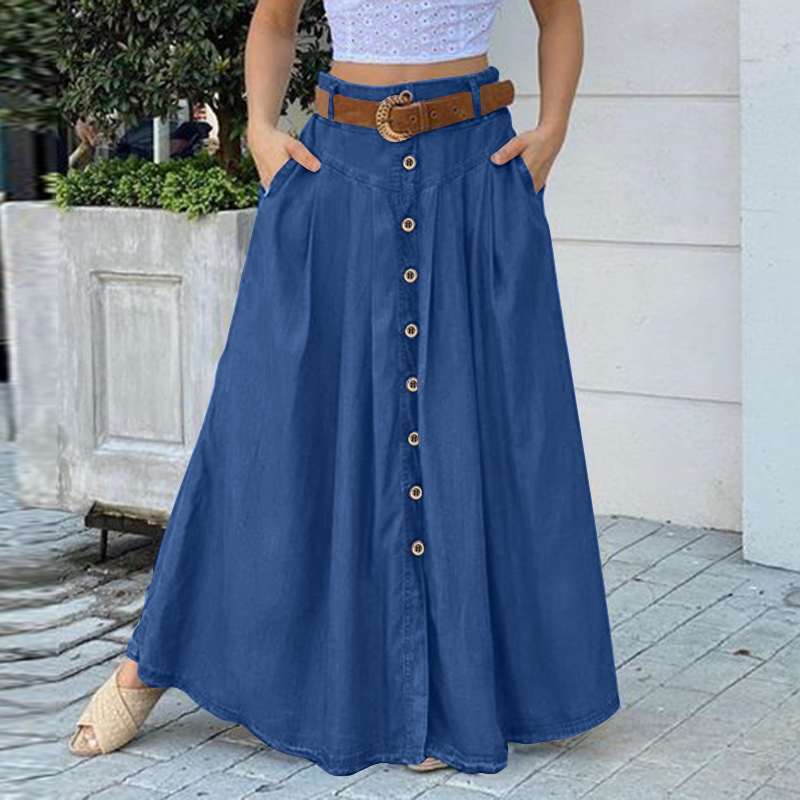 Long skirt with buttons down the front hotsell