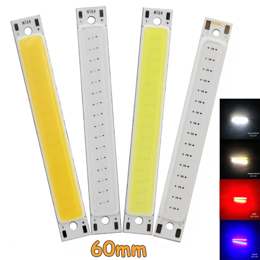 LED COB Strip Light Bulb 8mm x 60mm 3W LED Work Floodlight Source Chip ...
