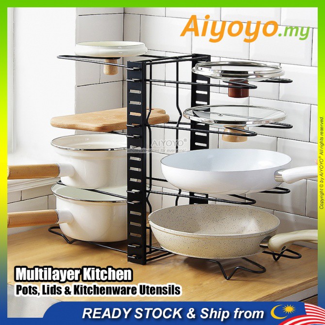 Pot Rack Lid Cover Rack Pan Rack Plate Bowl Rack Dish Pot Lid Drying ...