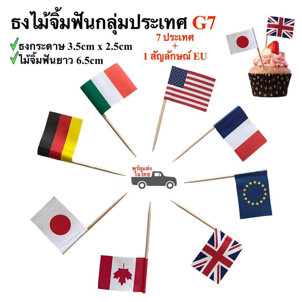 Toothpick Flags, Mini Flags, Food Embroidery Flags G7 Cake Flags Wooden ...