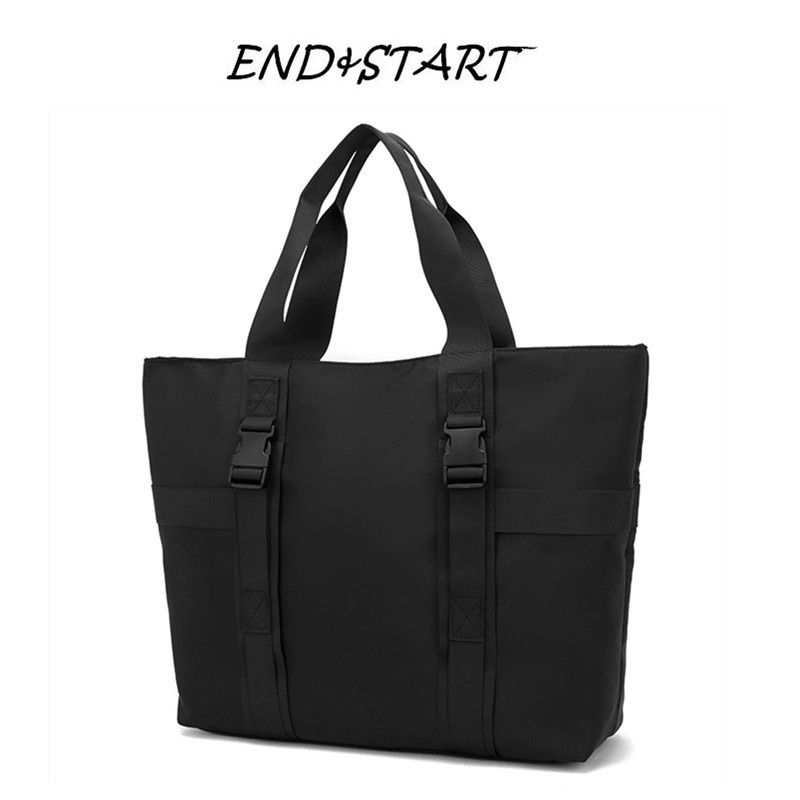 E & S Nylon Water-Repellent Men's Handbag Large-Capacity Tote Bag Solid ...