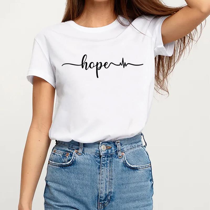 Love Faith Sweet Trend Women Clothing Top Casual Short Sleeve Print Tee Graphic T Shirts Fashion Basic Lady Female Clothes Tops T-shirt