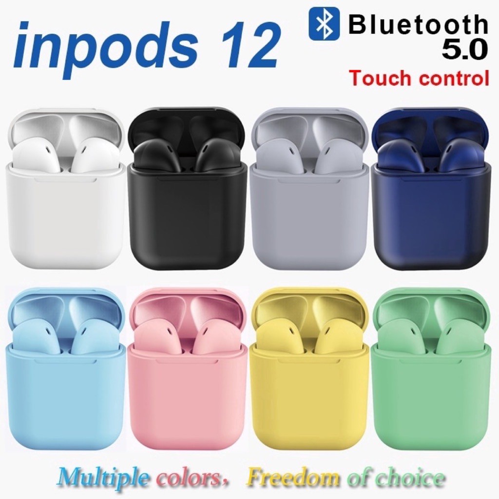 mosimosi Wireless Earbuds Colorful i12 tws inpods 12 earphone Earbuds with Mic For Android IOS Best gift