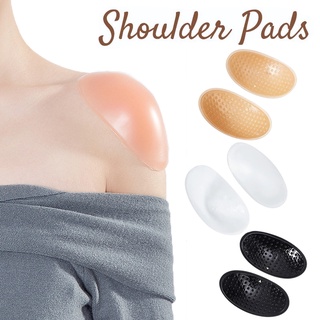 2 Pairs/Set Soft Reusable Shoulder Push-Up Pads, Breathable Silicone Adhesive Shoulder Pad for Women, Girls, Anti-Slip Enhancer Shoulder Pads for