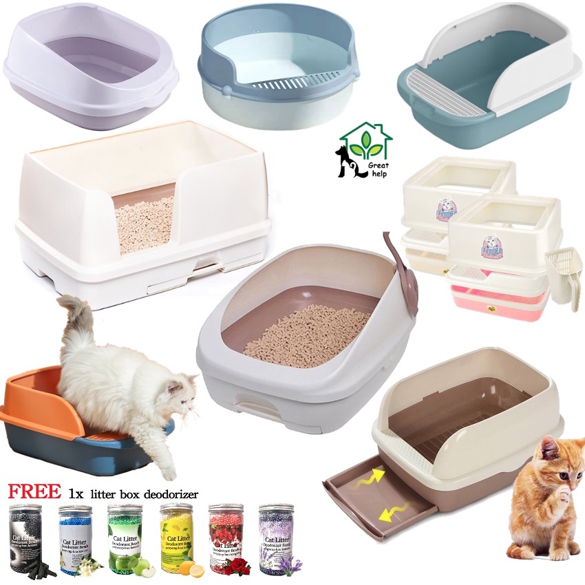 LARGE CLOSED LITTER BOX Enclosed Cat Litter Box Extra Large Cat Full Enclosed Flip Shopee Singapore