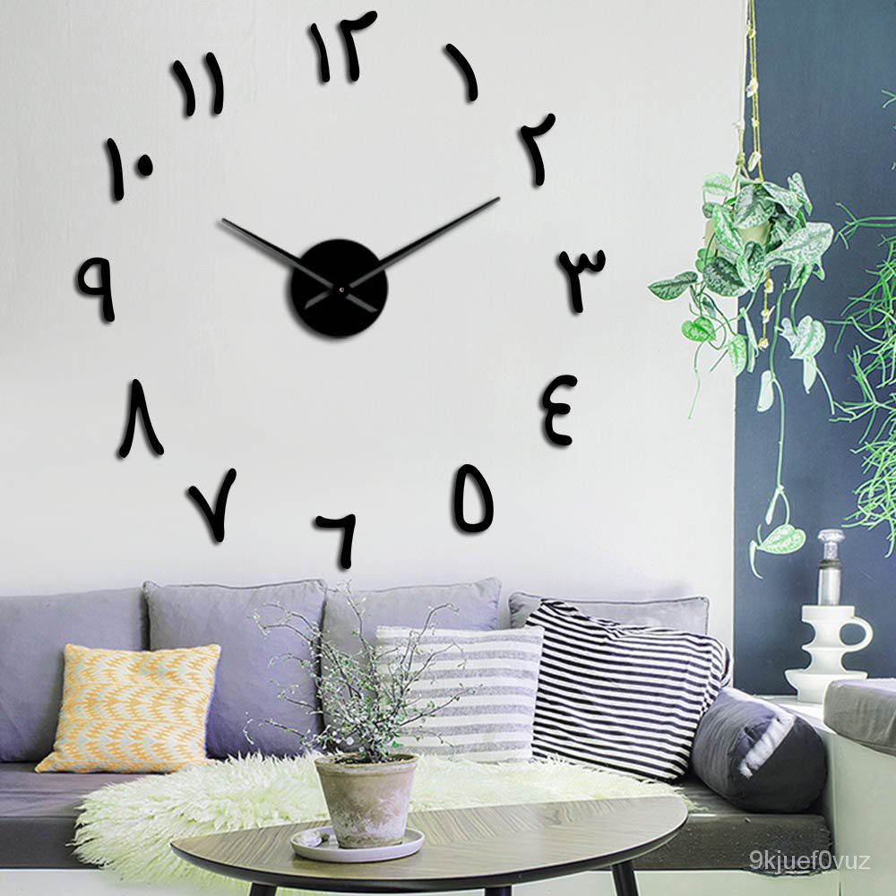 Retro Arabic Numerals DIY Large Wall Clock Arabic Numbers Acrylic