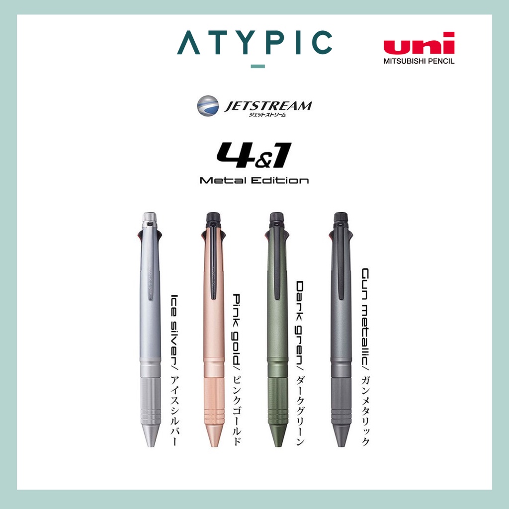 Uni Jetstream 4&1 Metal Edition, 0.5mm Pen (Black, Red, Blue, Green ...