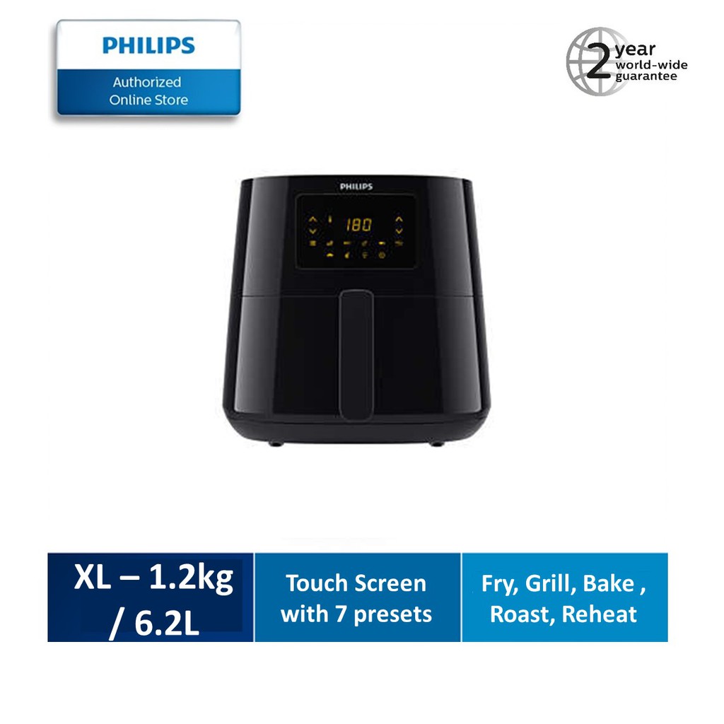 Philips Essential Airfryer XL Size 1.2kg In Black With Touch Screen ...