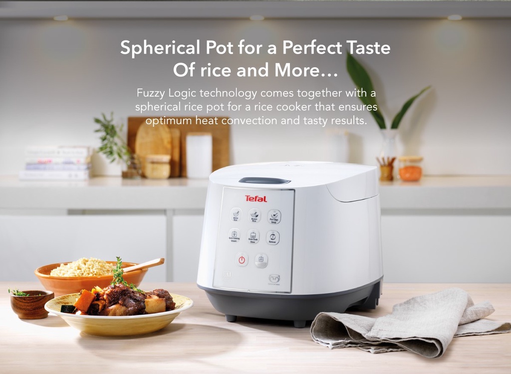 Tefal Easy Fuzzy Logic Rice Cooker 1.8L RK7321 – 8 Programmes, AI, 4 ...