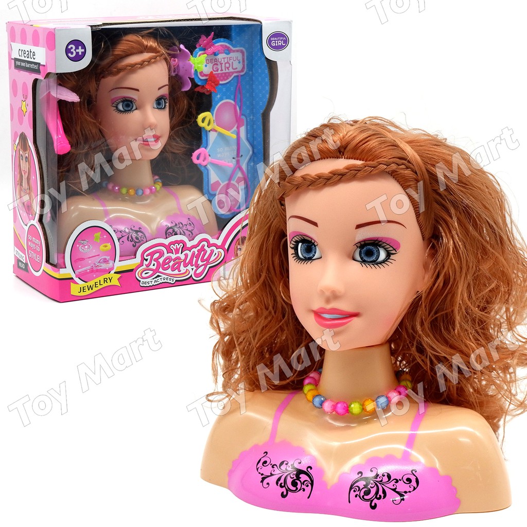 NEW Beauty Doll Mannequin Head with Hair Accessories Doll Set Beautiful