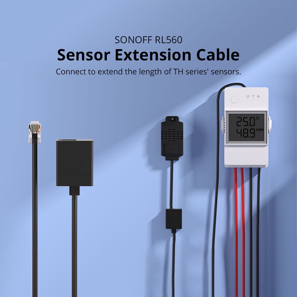 Sonoff RL560 5M Extension Cable with TH ELite Temperature WTS01/THS01