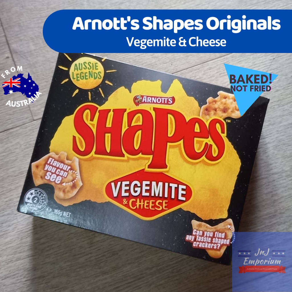 Arnott's Shapes Crackers Biscuits Vegemite & Cheese 165g Shopee Singapore