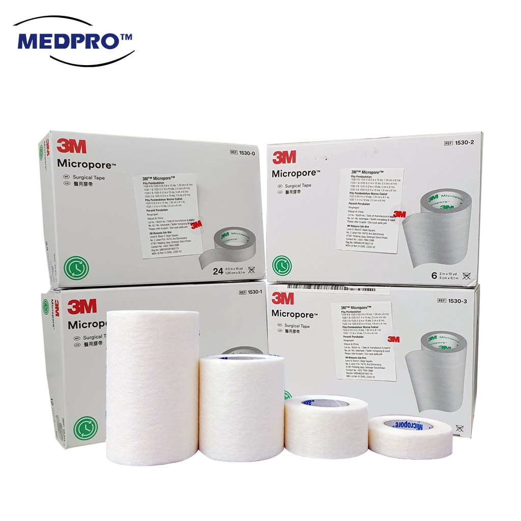 3M Tape - 3M™ Micropore™ Surgical Tape 1530-1, 25mm x 9.1m – Box 12 Rolls -  The Medical Equipment Ce