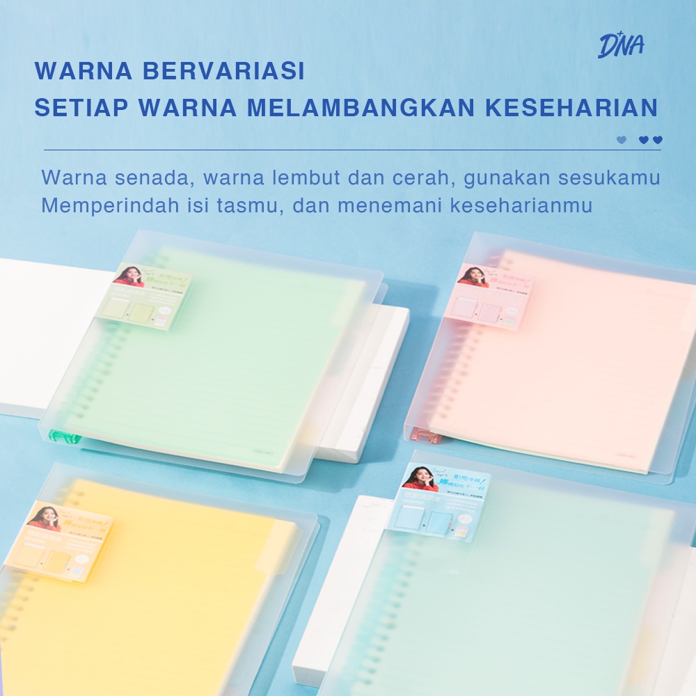 Deli Buku Vivid Lose Leaf Binder A5/B5 60 Halaman Warna Pastel QHA560 QHB560 - Gambar 3