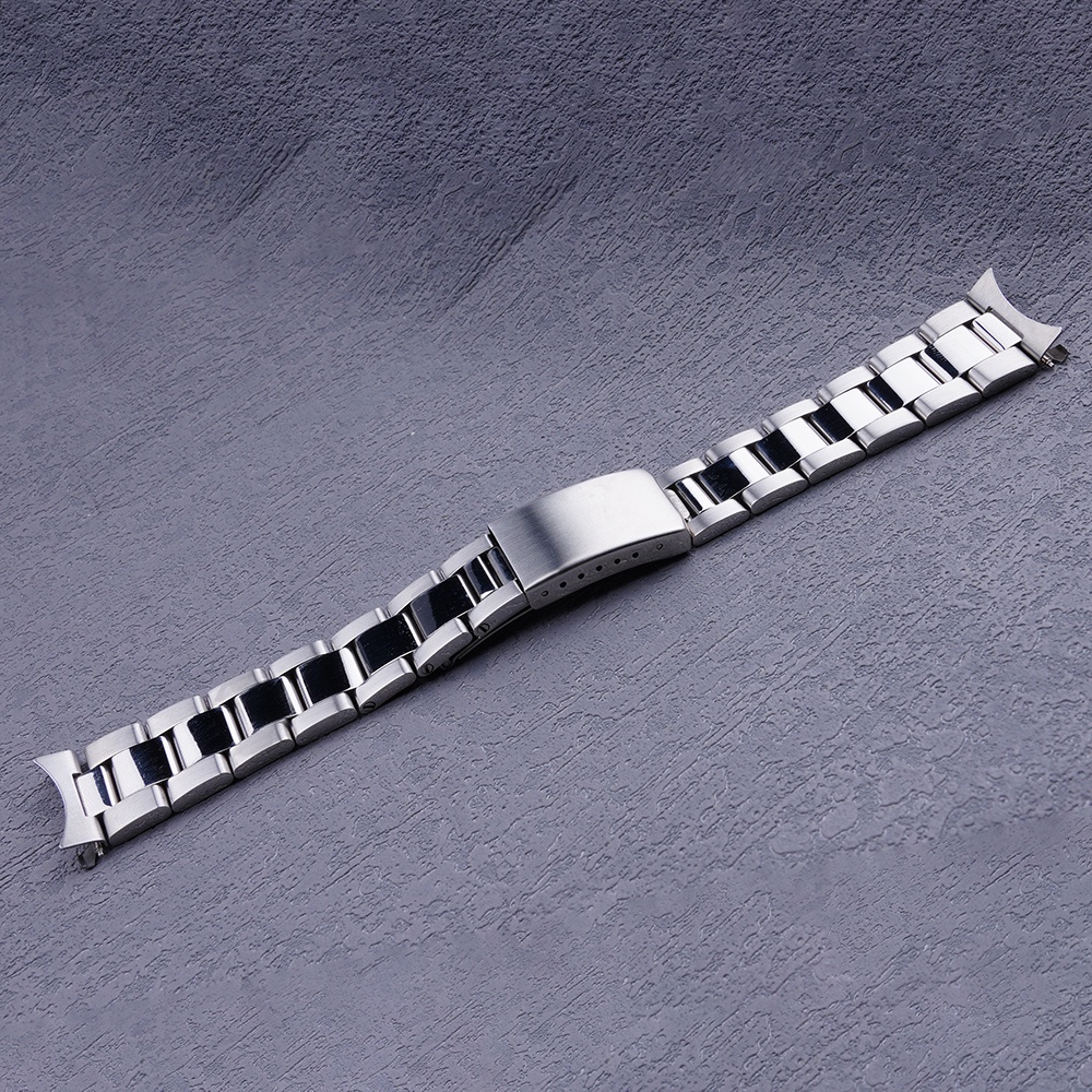 For 19mm Watch Band Strap Silver Polishing Hollow Curved End