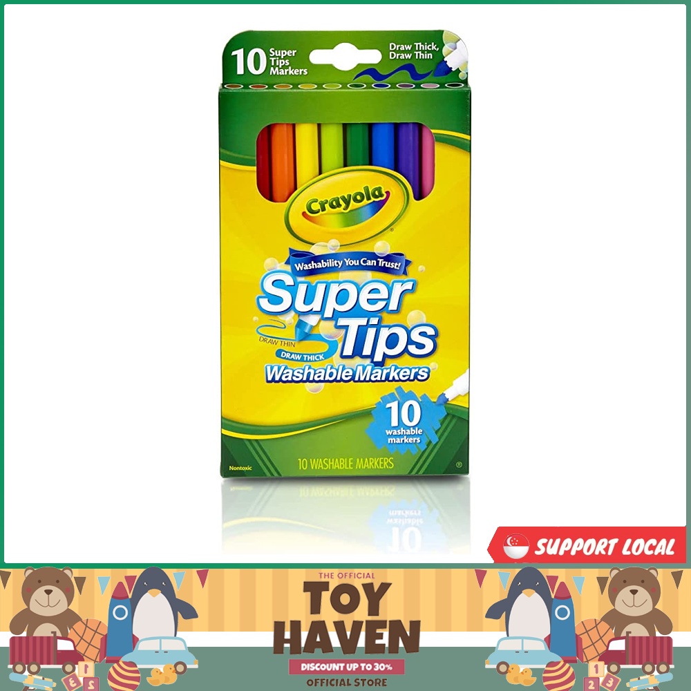[sgstock] Crayola 588610 Super Tips Colorful Washable Markers (10 Count ...