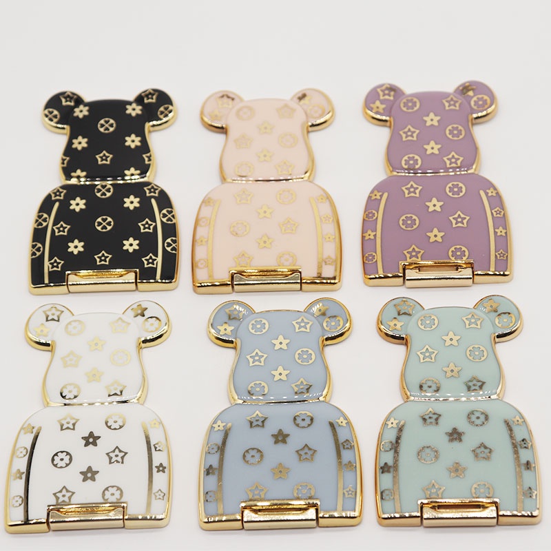 [Ready Stock] Mobile Phone Ring Bracket Violent Bear Cartoon Holder Sliding Pull Support Frame Lazy Back Sticker