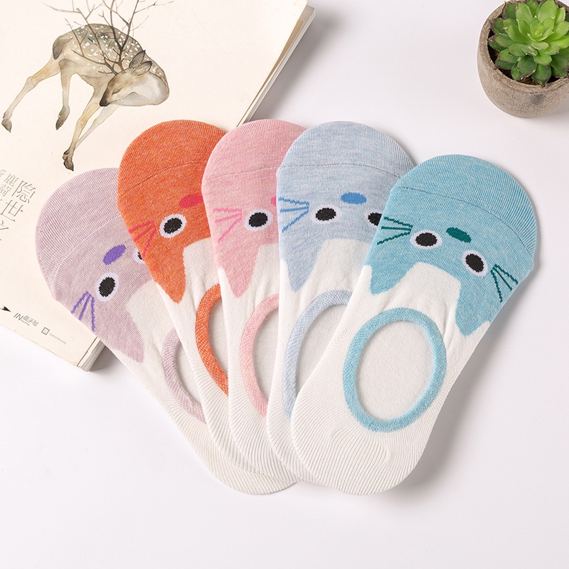 No Show Socks for Women Cute Funny Cat Bear Panda Animal Ankle Socks ...