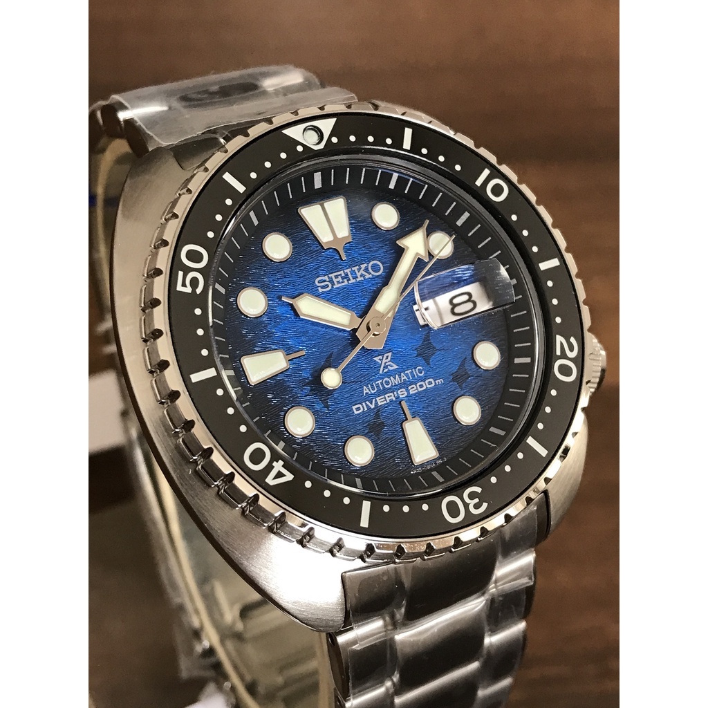 Seiko Prospex Turtle SRPE39K1 Sauvez L'Océan Raie Manta - Montre Automatique Acier, 200m, Boîtier 45mm