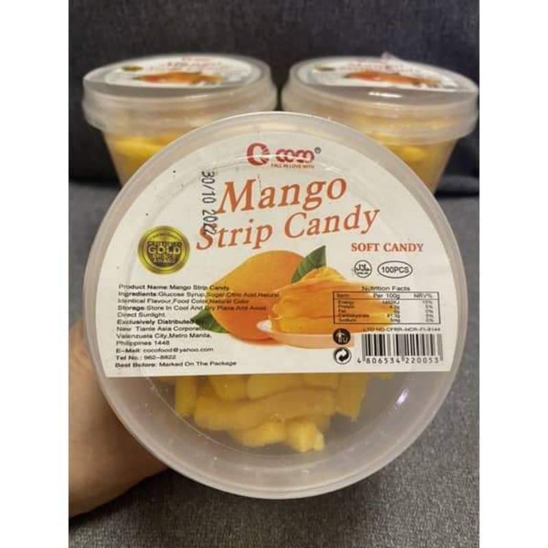 Coco Mango Strips Candy 100 Pcs Shopee Singapore