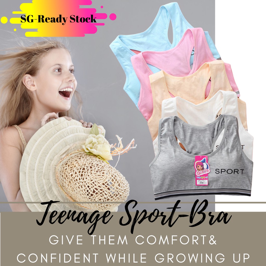 Cotton Sport Bra, Bralette Vest for Teenager Girls Free size for girl age  8-14 years old.