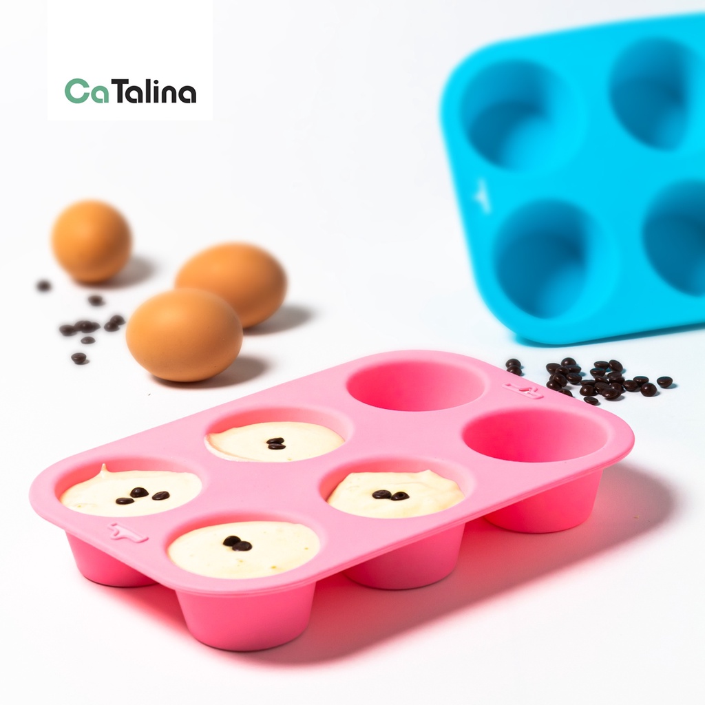 Loyang Silikon Kue Cup Cake Muffin Pink Biru Anti Lengket Tahan Panas - Gambar 3