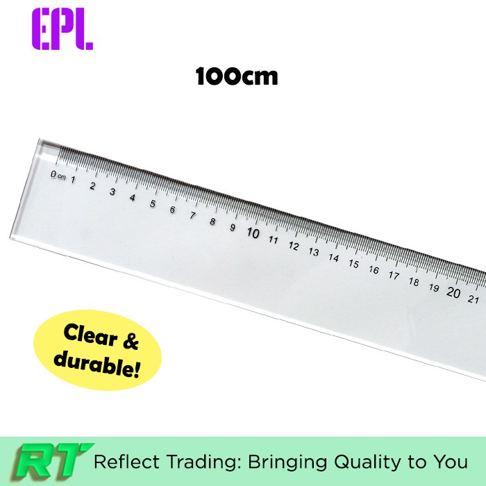 EPL Clear Acrylic Long Transparent Ruler with CM metric measurements ...