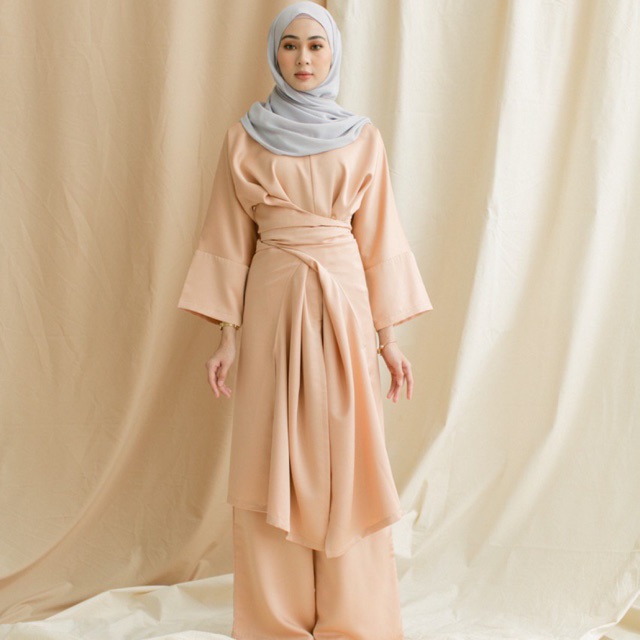 Kaylea Wrap Top & Wide Leg Pants ( New Collection ) | Shopee Singapore