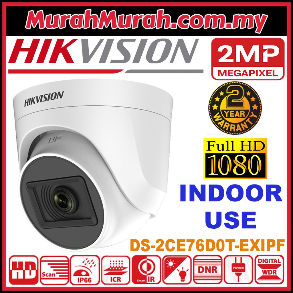 HIK HIKVISION 2.0MP 1080P Full HD Indoor IR INFRARED Dome 2MP Camera 4 ...
