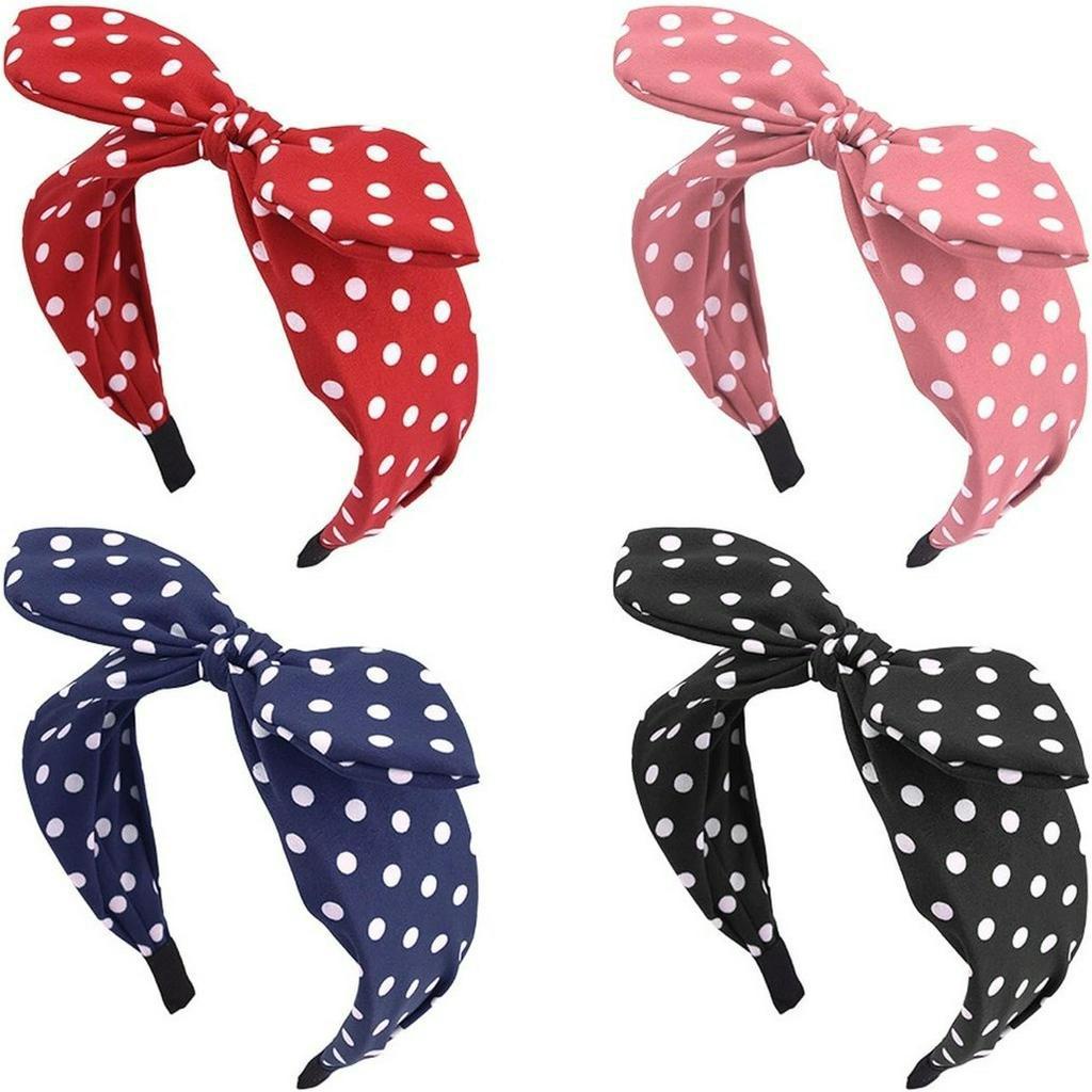 Polka Dot Headband, 1pcs Bow Knot Fabric Headbands Knotted Hair Bands ...