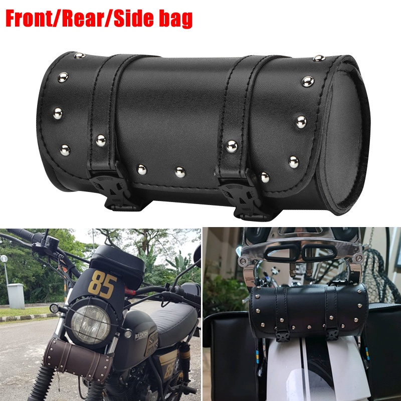 Motorcycle PU Leather Saddle Bags Luggage Side universal Tool Tail Bag for Harley cafe racer Shopee Singapore