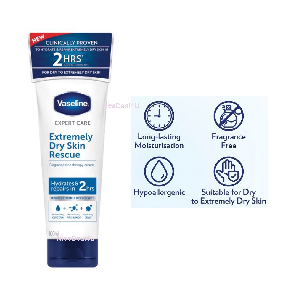 Vaseline Expert Care Extremely Dry Skin Rescue 100ml Fragrance-Free ...