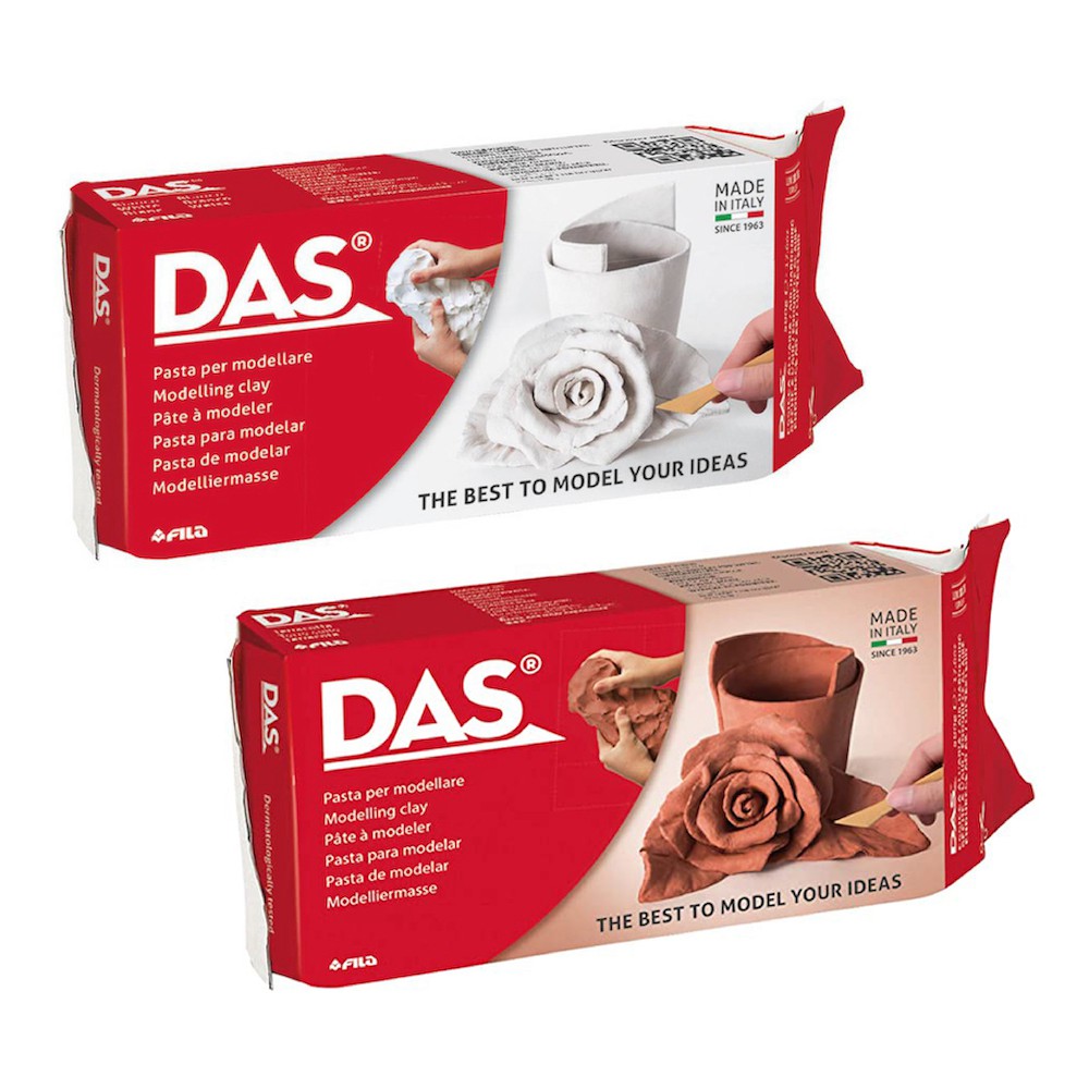 DAS White Clay/Brick Color 500 G (1 Pack) Natural Good Quality From Italy  Air Hardening