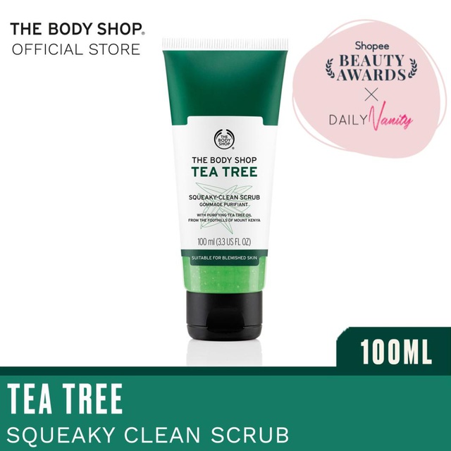 The Body Shop Tea Tree Squeaky-Clean Scrub (100ML) | Shopee Singapore