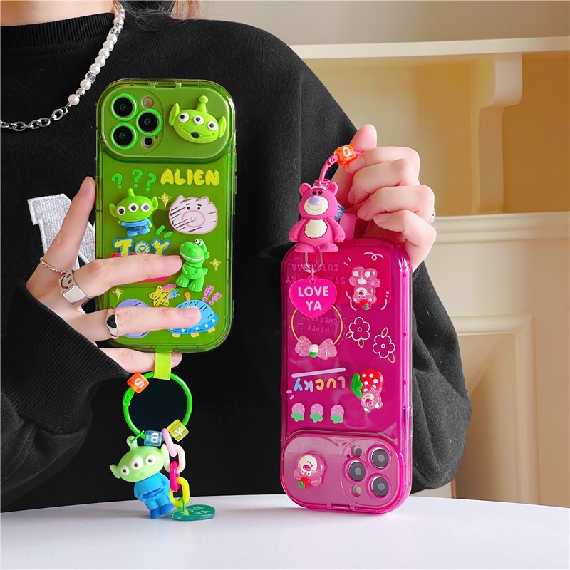 Cute Disney Cartoon Toy Story pendant Mirror stand soft case for
