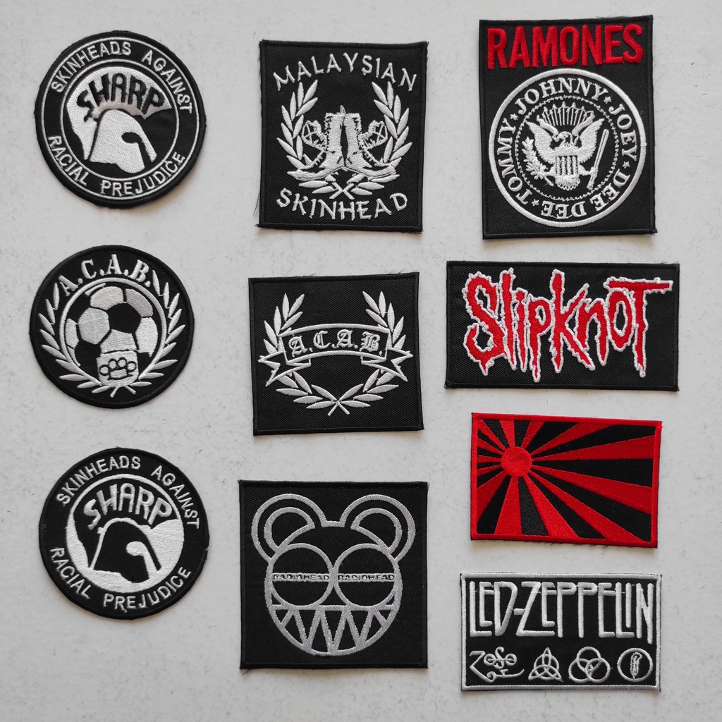 Patches (Sharp, Skinhead, Radiohead, Ramones, Slipknot, Loudness, Led ...